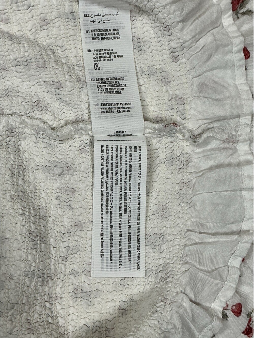 Abercrombie Mini Sundress a delicate red cherry/floral print Smocked Medium - Picture 7 of 8